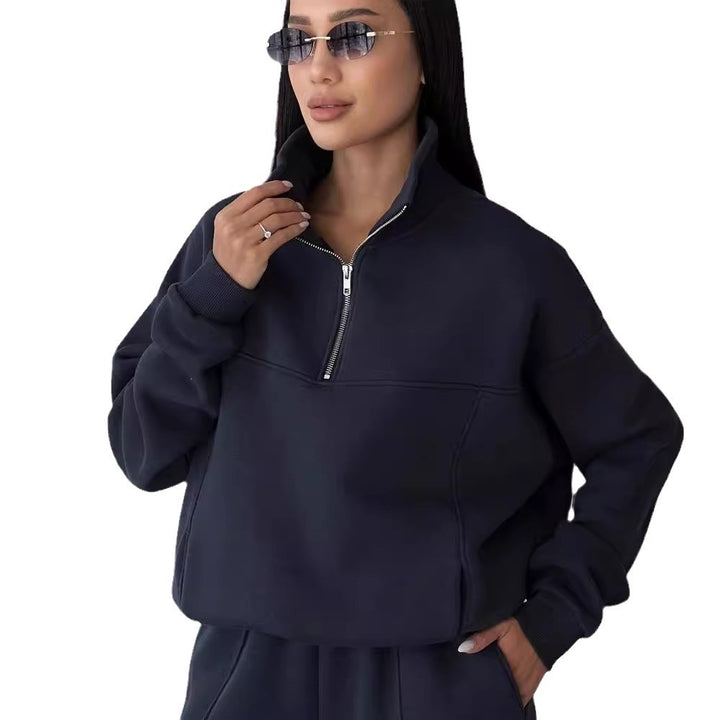 Sporty hooded jacket for women with high collar Lune London