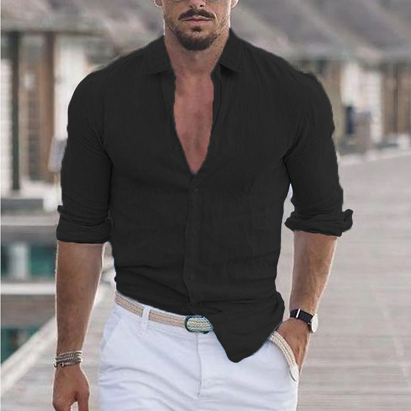 Men's Lightweight Linen Button Shirt Lune London