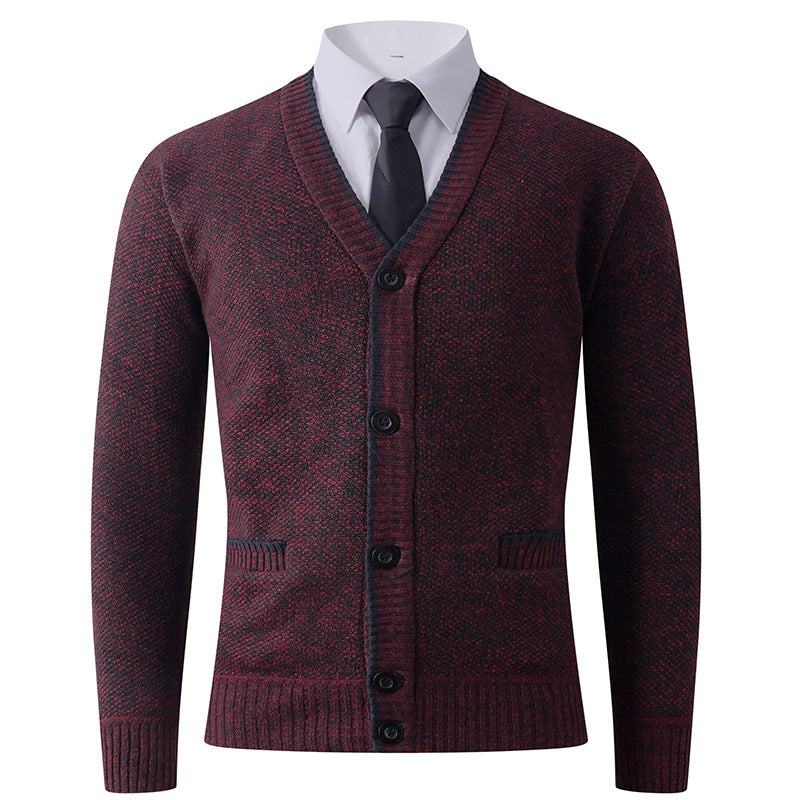 Men's knit jacket with V-neck and classic design Lune London