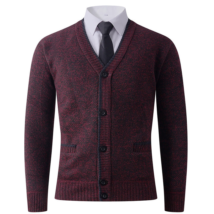 Men's knit jacket with V-neck and classic design Lune London