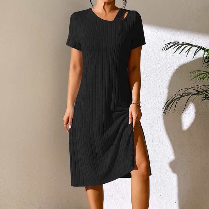 Knit dress for women with trendy neckline and elastic material Lune London