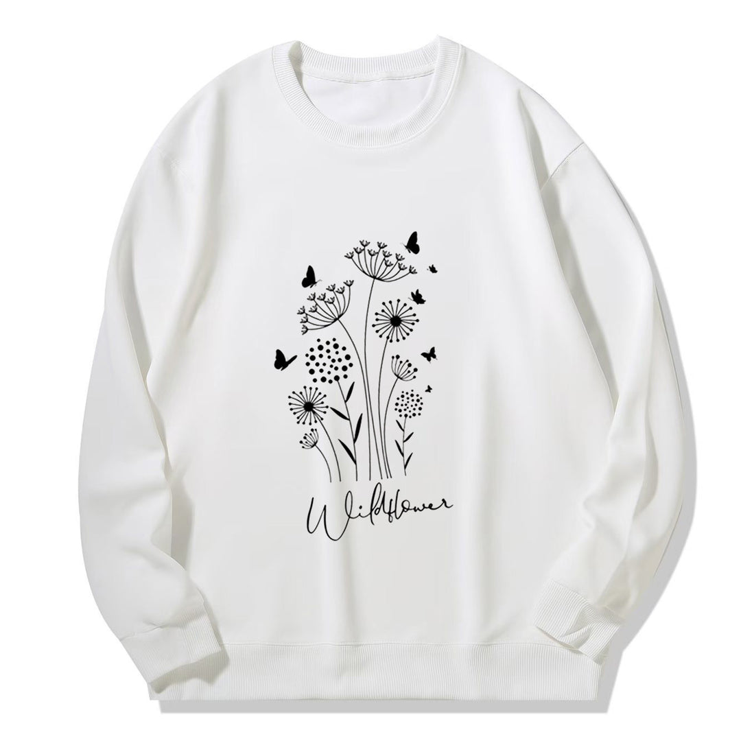 Sweat à capuche pour femmes avec imprimé fleurs sauvages et doublure intérieure confortable Chic & Stil