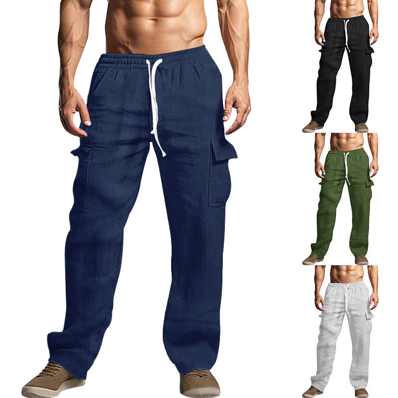 Casual cargo pants for men with practical side pockets and elastic waistband Lune London