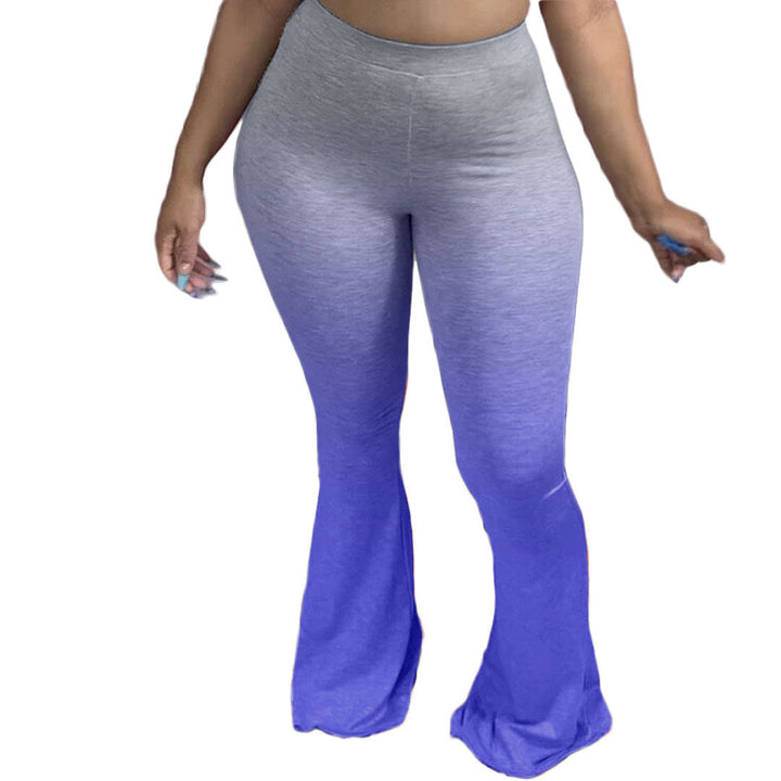 Lune London women's flared sports leggings with gradient colors
