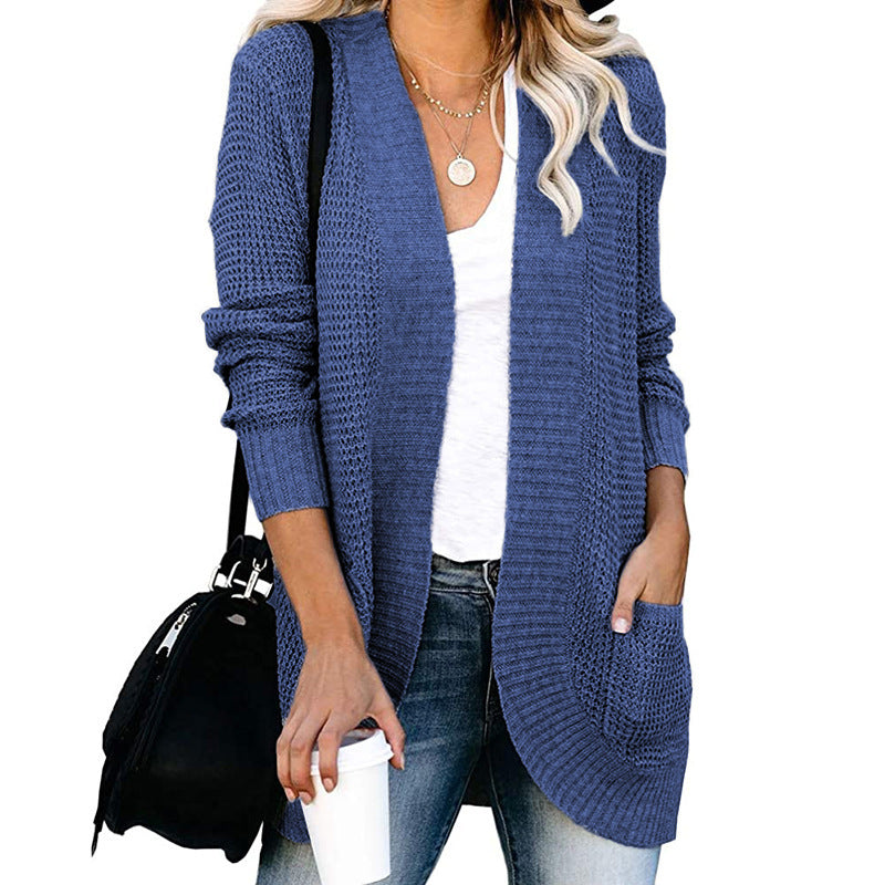 Knit jacket for women with a breathable mesh structure and practical pockets Lune London