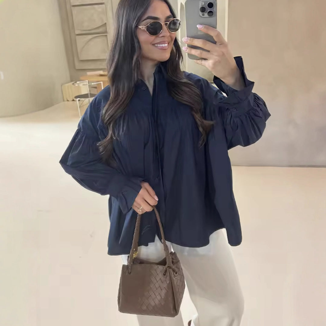 Women elegant blouse with ruffle details Lune London