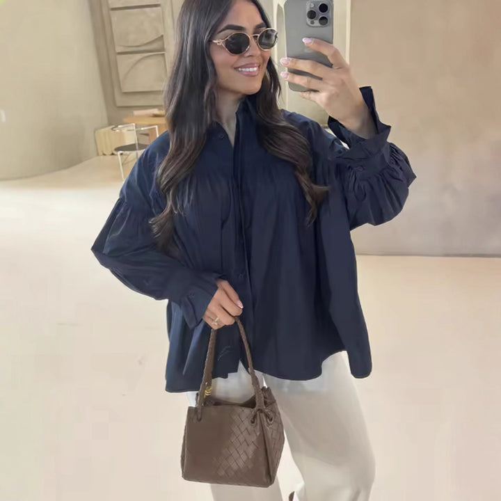 Women elegant blouse with ruffle details Lune London