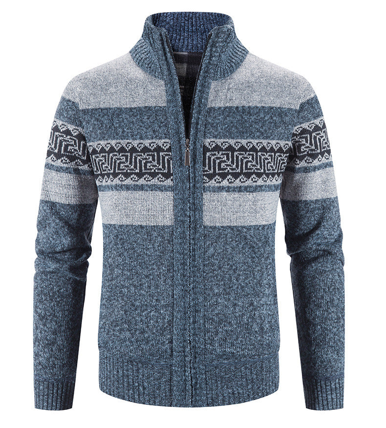 Comfortable knit jacket for men with zip collar Lune London
