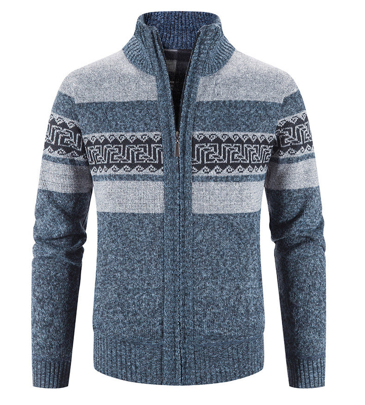 Comfortable knit jacket for men with zip collar Lune London