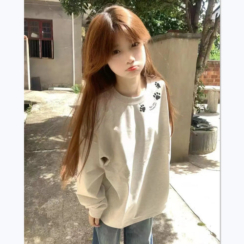 Sweat-shirt pour femmes avec empreinte de patte charmante Chic & Stil