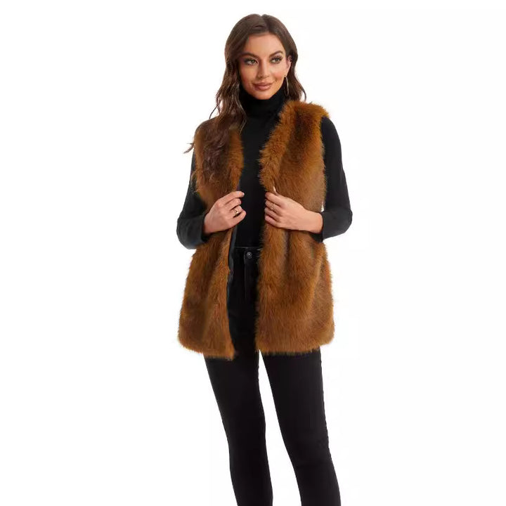 Ladies Luxurious Faux Fur Jacket Lune London