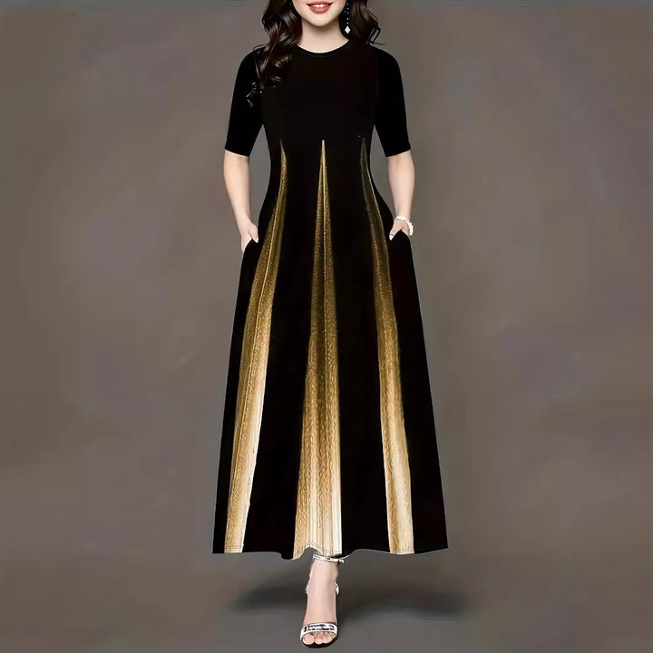 Maxi dress for ladies with elegant side pockets and luxurious shine Lune London