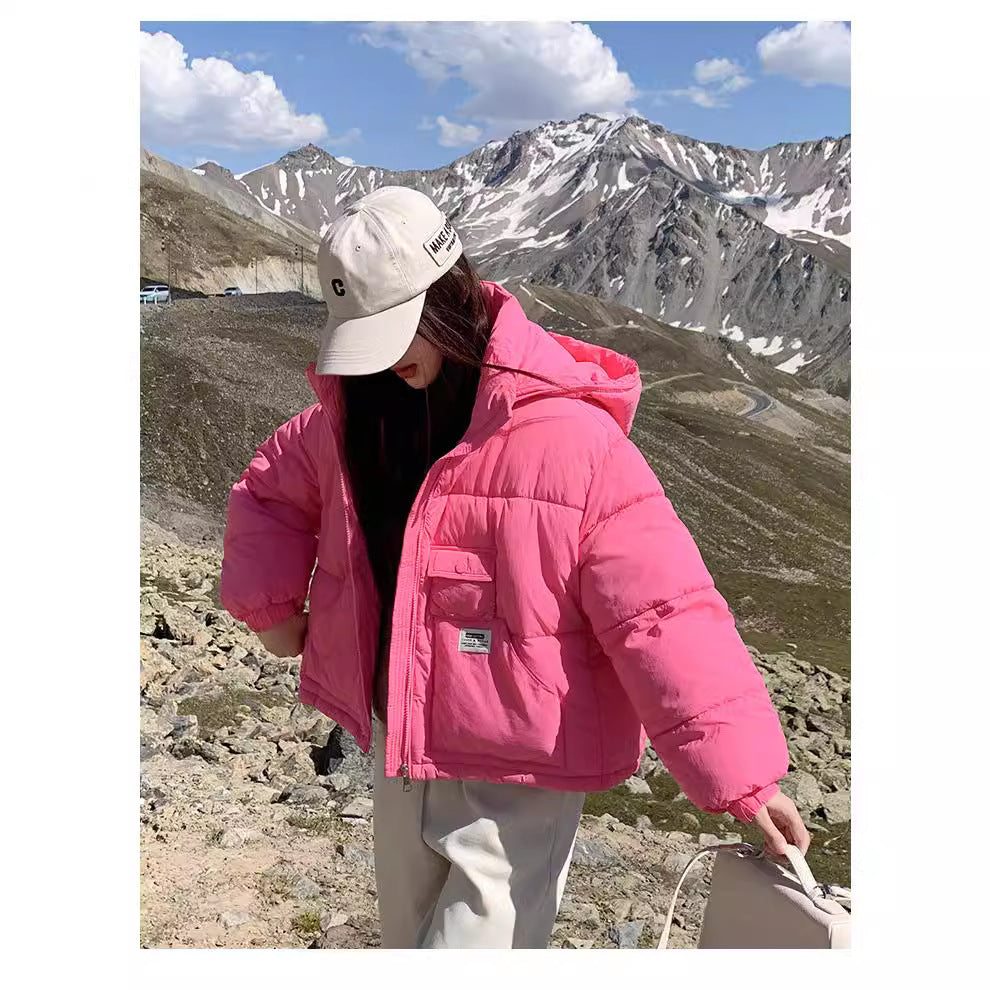 Ladies Cozy Puffer Jacket with Hood and Practical Pockets Lune London