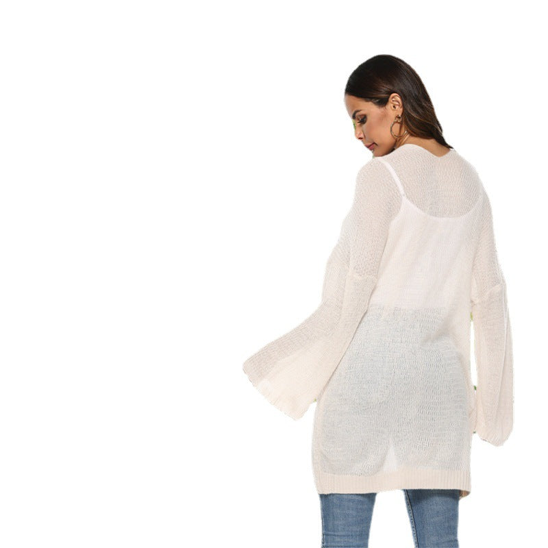 Ladies long cardigan with relaxed fit and wide sleeves Lune London