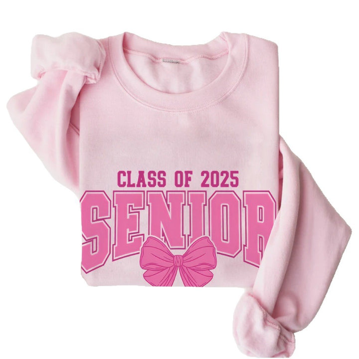 Sweatshirt pour femmes avec l'année de graduation et design de nœud décoratif Chic & Stil