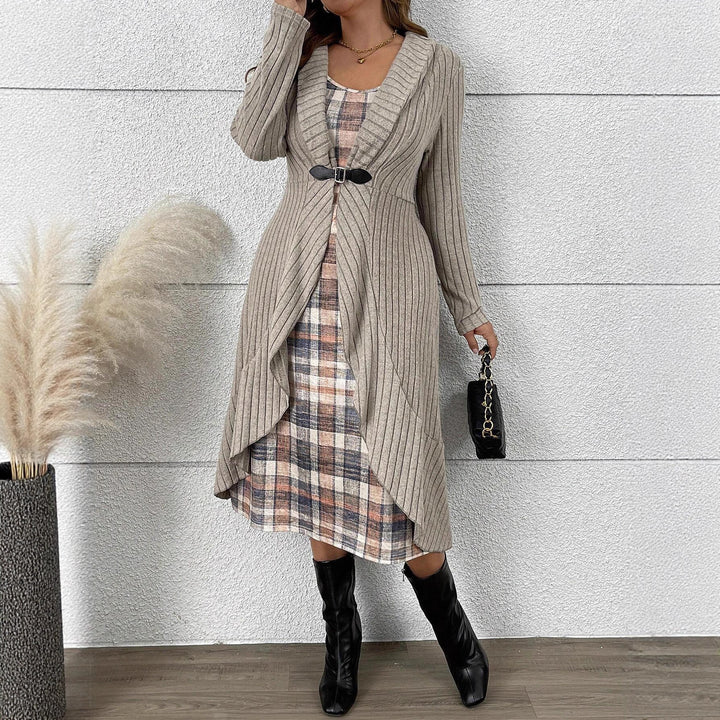 Women’s knitted jacket with asymmetrical hem and trendy closure Lune London