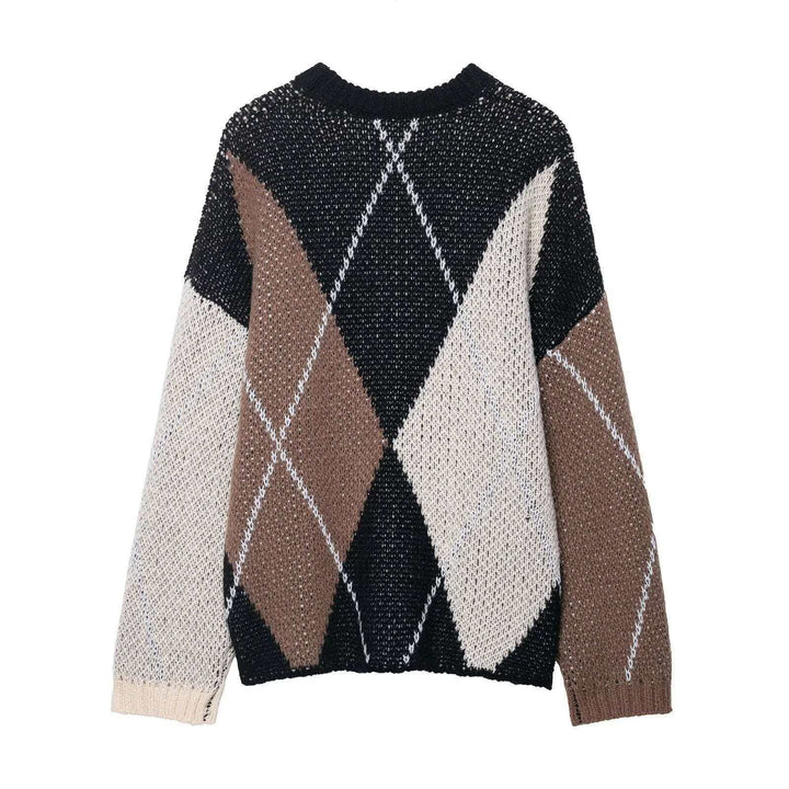 Pull décontracté pour femmes au motif de diamant moderne Chic & Stil