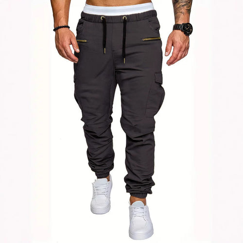 Lune London | Men's cargo jogging pants with elastic waistband and practical zip pockets