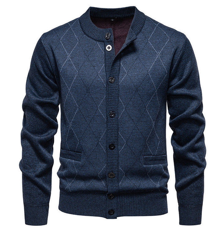 Men's Stylish Cardigan with Diamond-Shaped Pattern Lune London