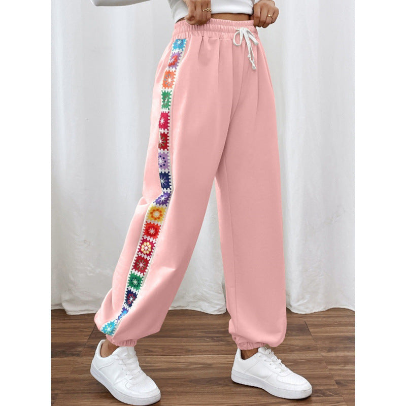 Lune London women's sporty leisure pants with colorful stripes