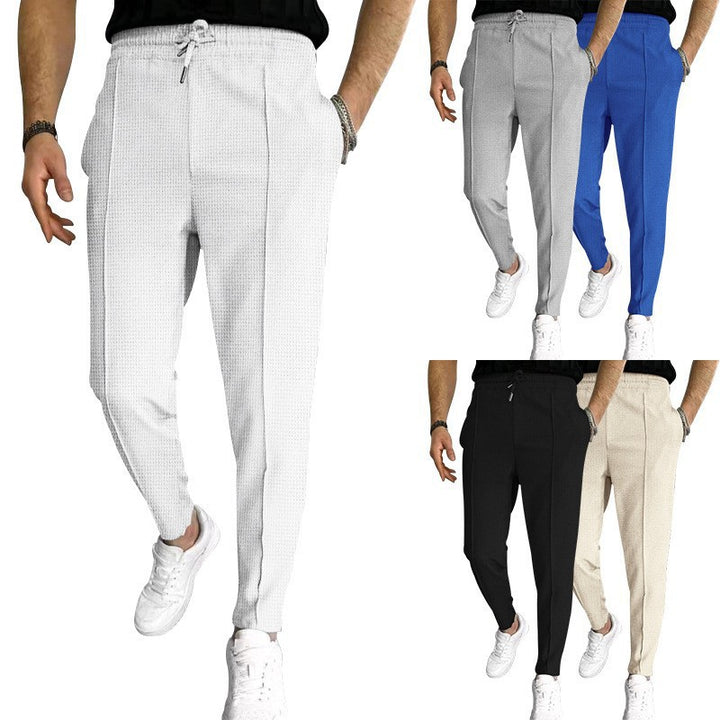 Luxury men's pants with elastic drawstring and textured design Lune London