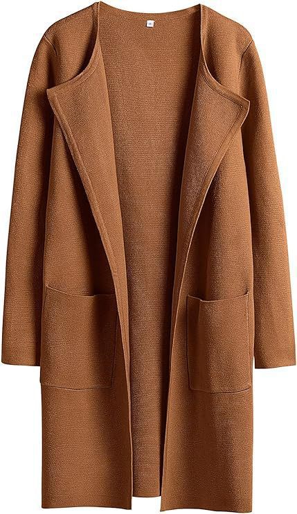 Lune London Women's Open Front Knitted Jacket with Practical Pockets