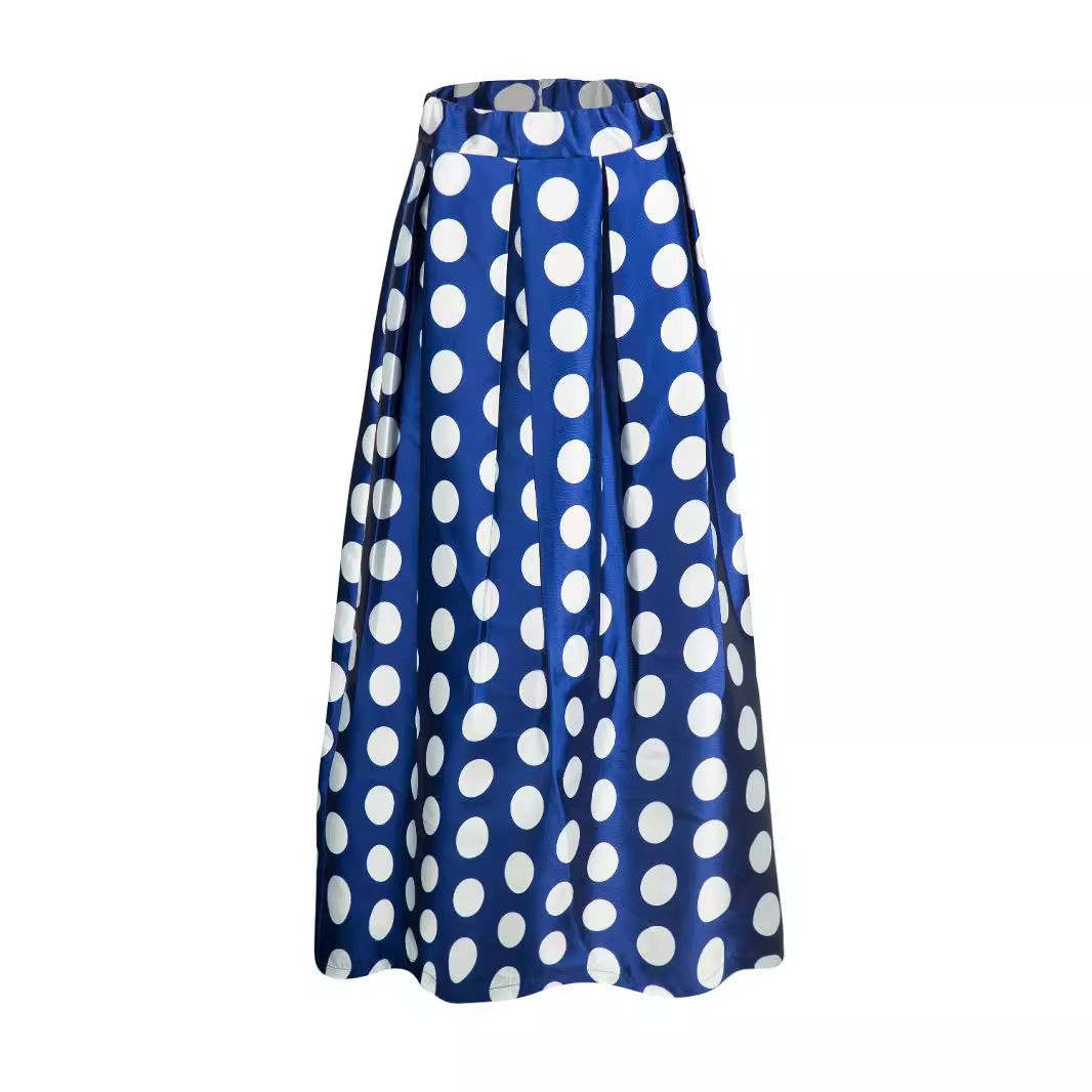 Ladies' A-line skirt with large polka dot pattern Lune London