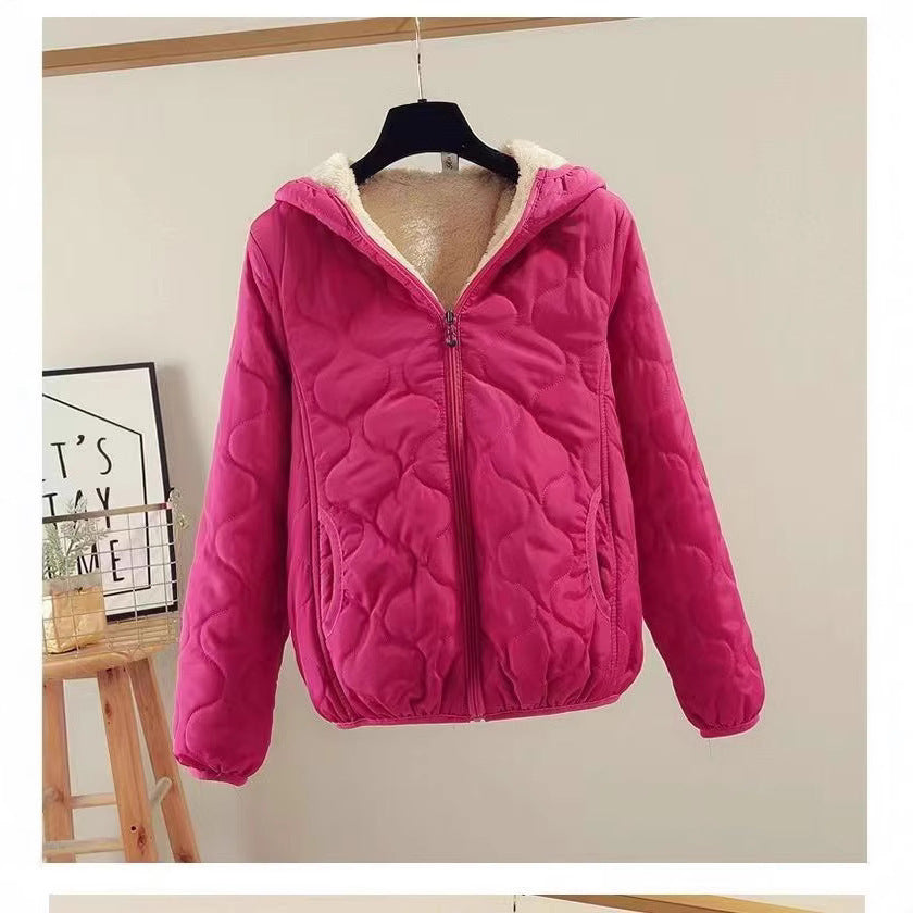 Ladies padded winter down jacket with hood Lune London