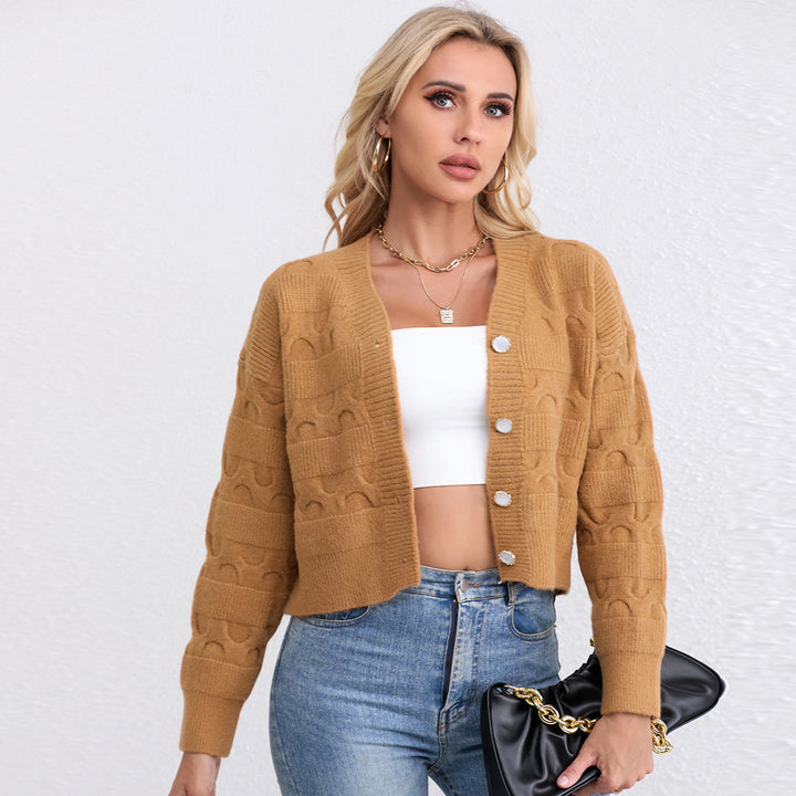 Cardigan pour femme avec motif jacquard à la mode Chic & Stil