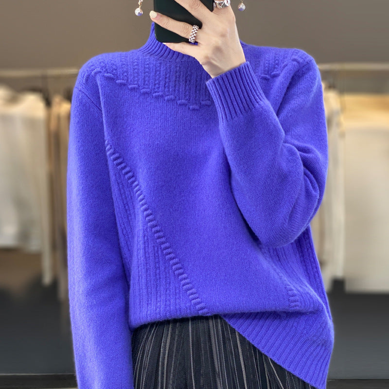 Pull en tricot pour femmes avec col structuré et coupe asymétrique Chic & Stil
