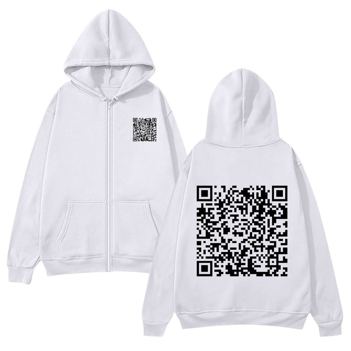 Women's hoodie jacket with QR code design and soft fleece Lune London