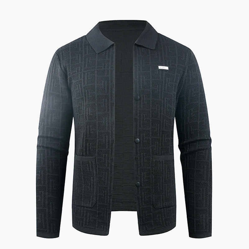 Trendy knitted jacket for men with unique pattern Lune London