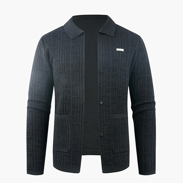 Trendy knitted jacket for men with unique pattern Lune London