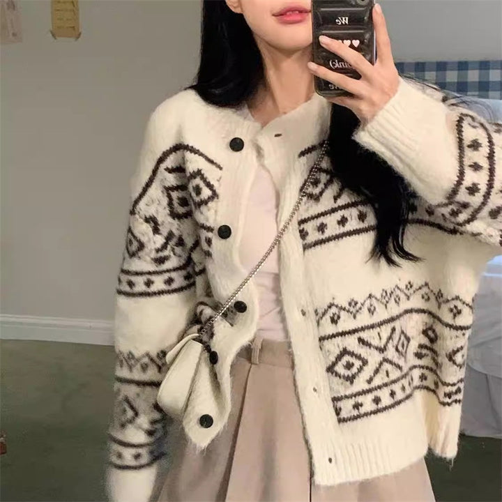 Cardigan décontracté pour femmes avec un motif unique et un matériau doux Chic & Stil