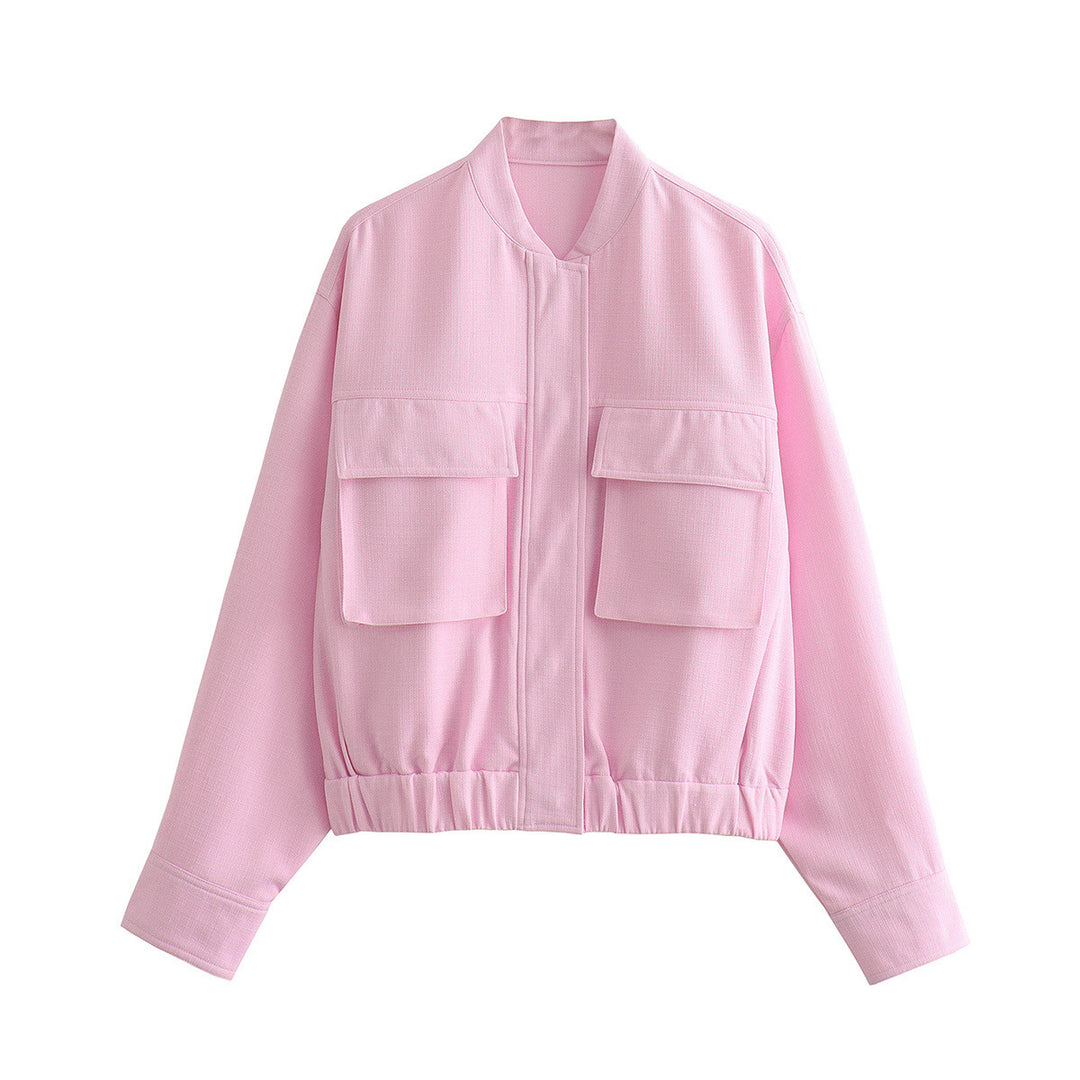 Transitional jacket for women with sporty pockets and elastic belt Lune London