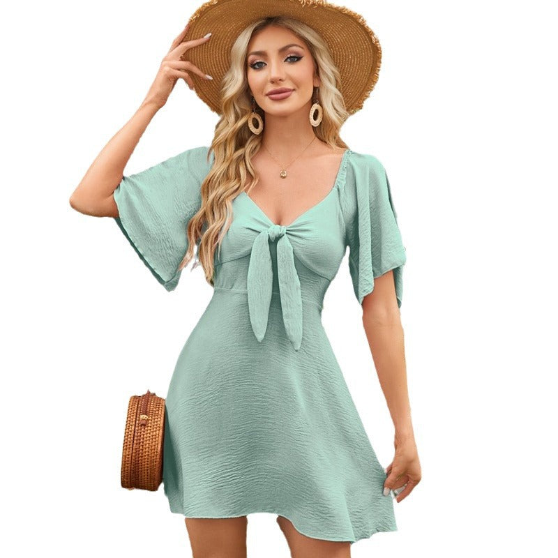 Summer dress for women with an elegant knot design Lune London