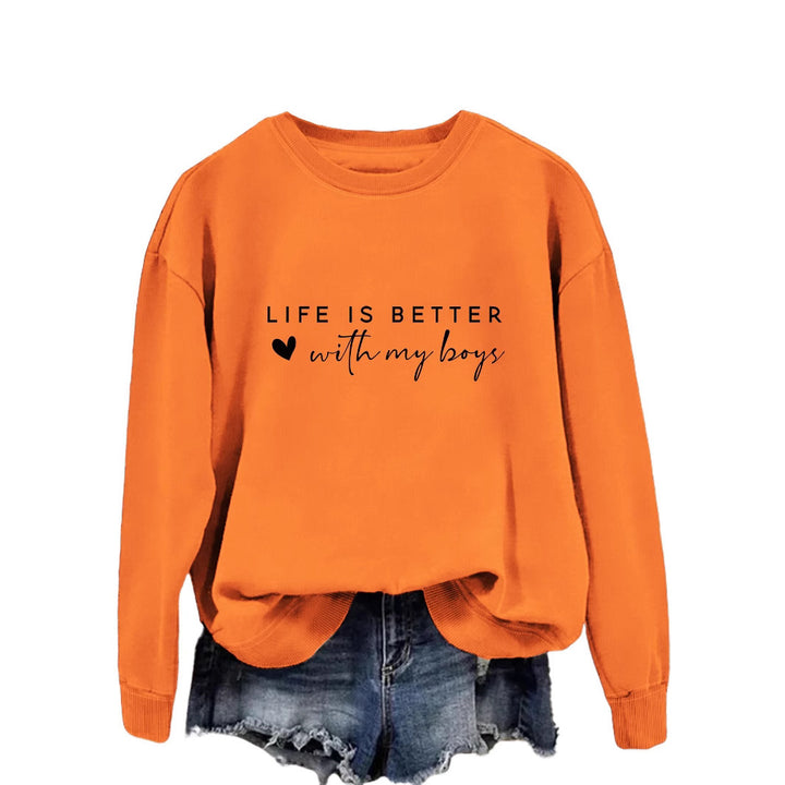 Pull femme confortable à col rond avec impression inspirante Chic & Stil