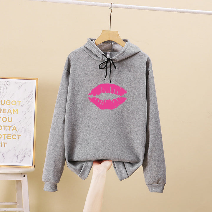 Women's hoodie with striking lip motif Chic & Stil