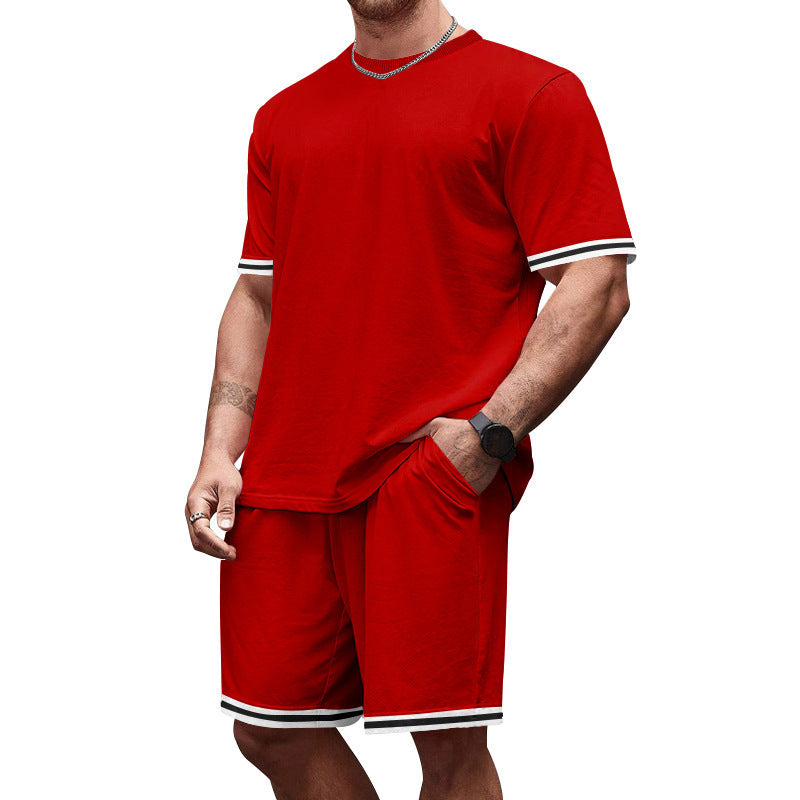 Men's sports t-shirt set and shorts with breathable fabric and contrasting details Lune London