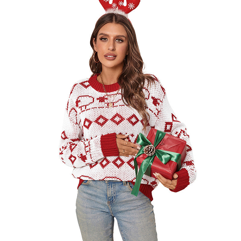 Knit sweater for women with a cheerful pattern and a relaxed fit Lune London