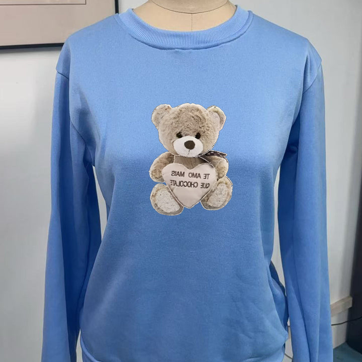 Women's sweatshirt with embroidered bear motif Chic & Stil