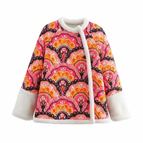 Veste pour femmes à motif avec doublure en teddy douce et design romantique Chic & Stil