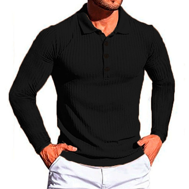 Lune London textured long-sleeve polo shirt for men