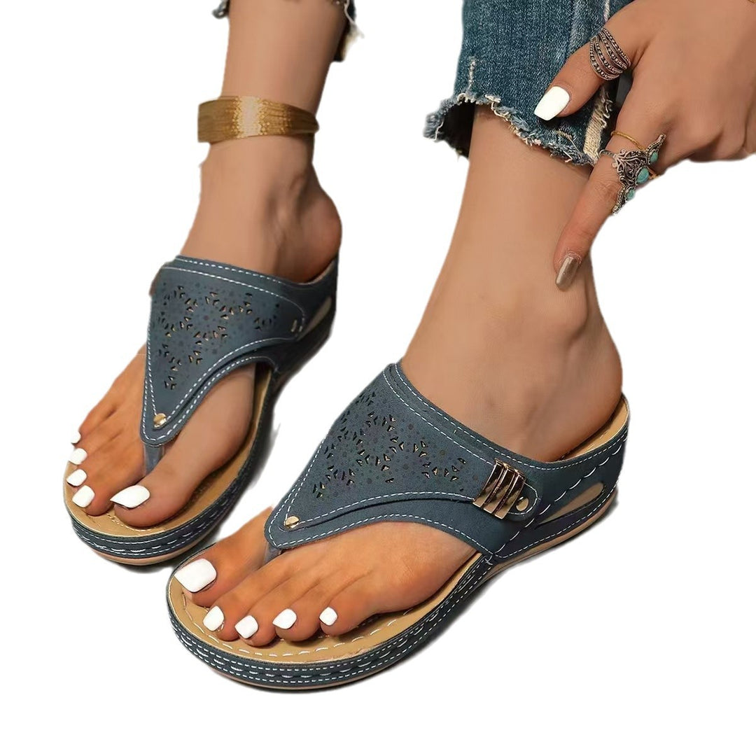 Elegant slide sandals for ladies with cutouts Lune London
