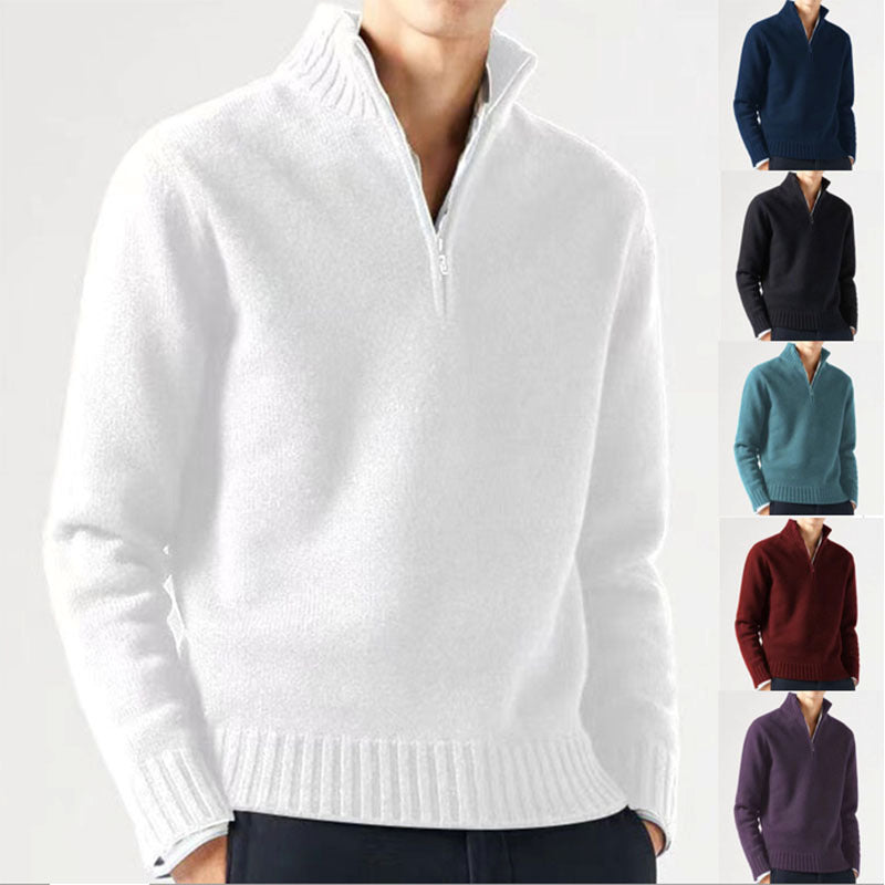 Men's sweater with high collar and modern zipper Lune London