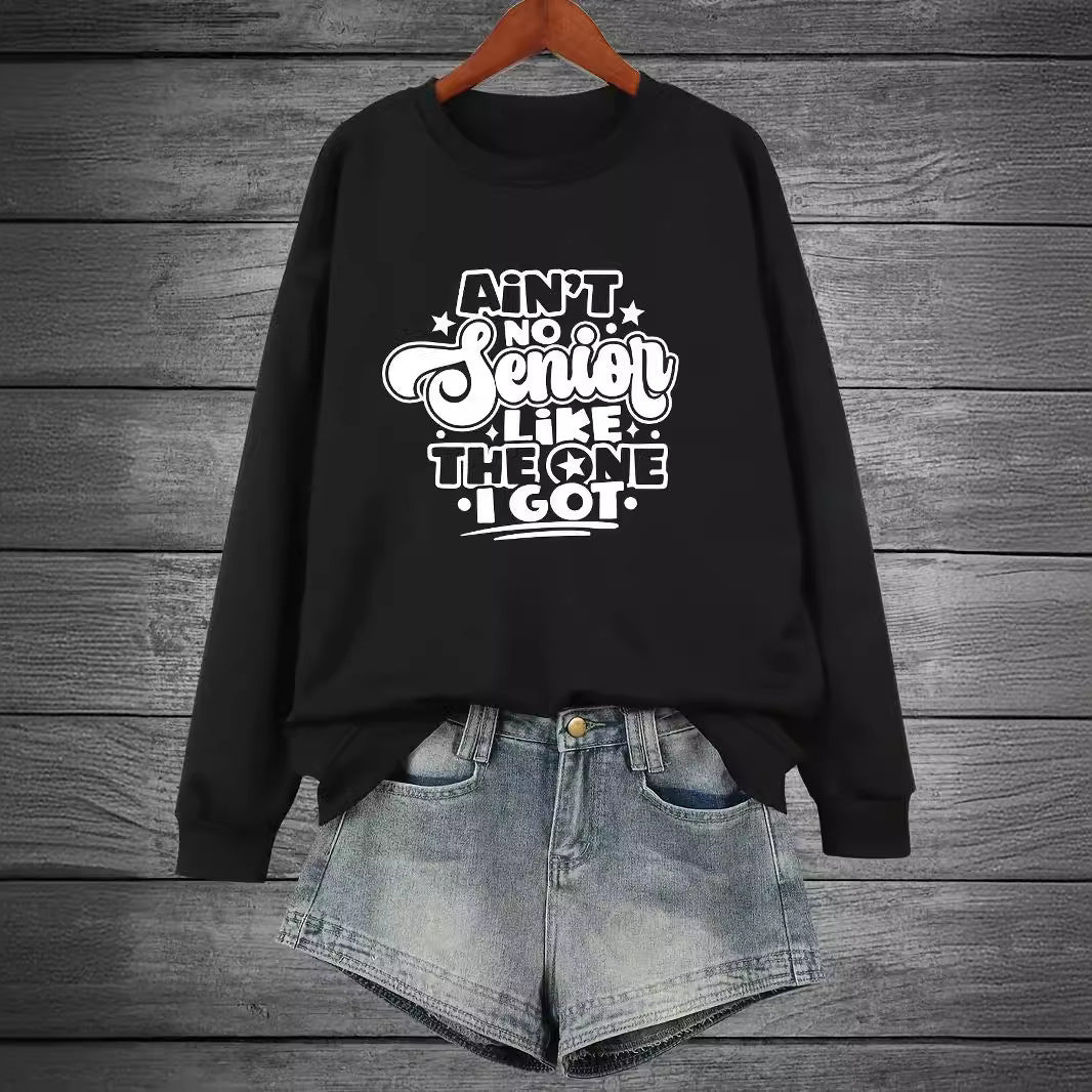Sweat-shirt pour femmes avec design de slogan décontracté Chic & Stil