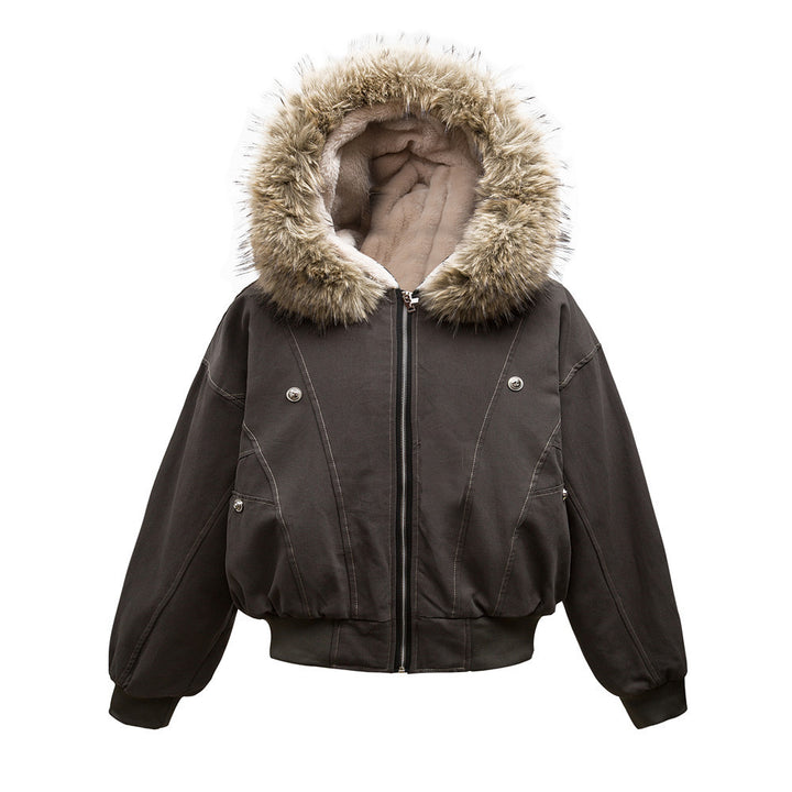 Fashionable winter coat for ladies with cozy fur collar Lune London