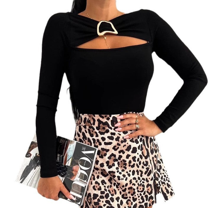 Chic and Stylish Cut-Out Women's Bodysuit
