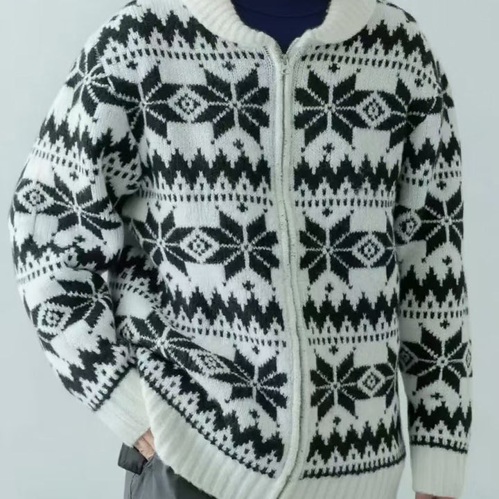 Women's knit jacket with traditional pattern Lune London