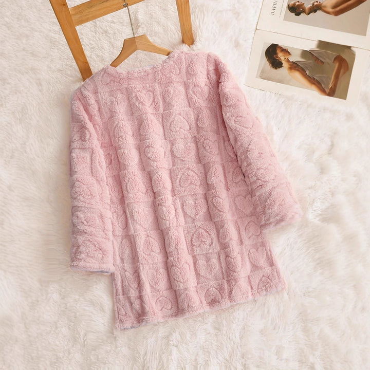 Soft sweatshirt dress for women with heart-shaped fabric pattern Lune London